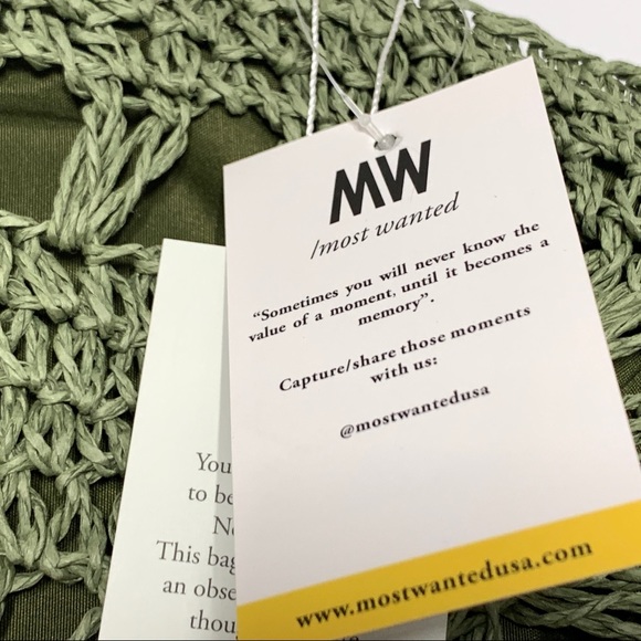 *SOLD* MOST WANTED USA Seagrass Woven Tote Shoulder Bag in Green - Picture 7 of 11